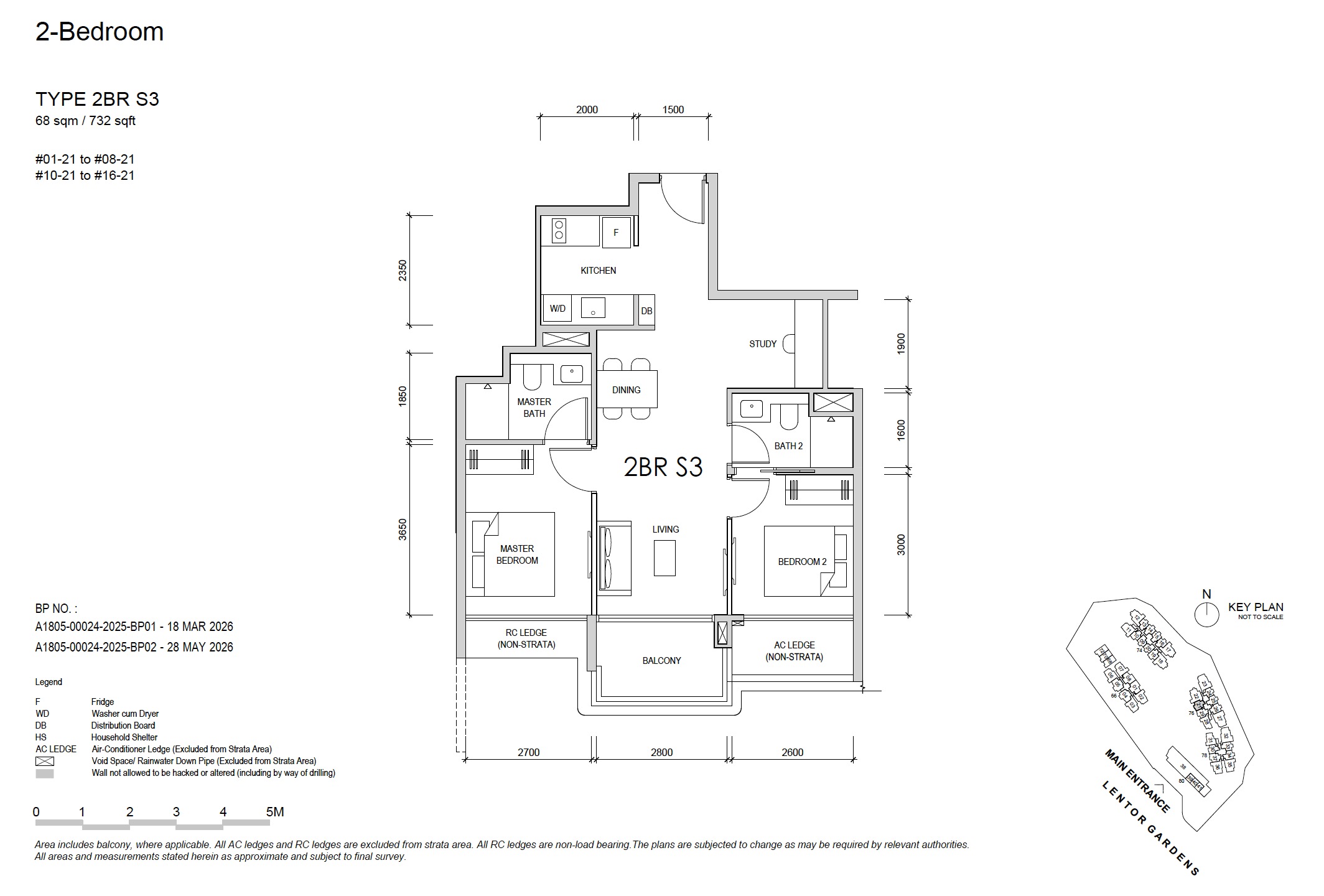 Lentor Gardens – 2BR S3 Floor Plan