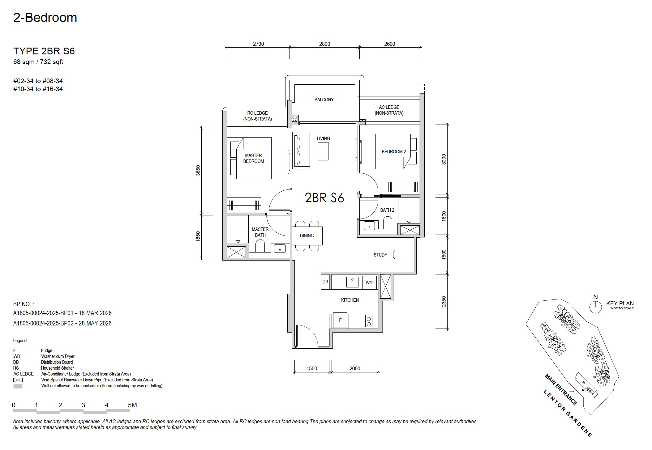 Lentor Gardens – 2BR S6 Floor Plan