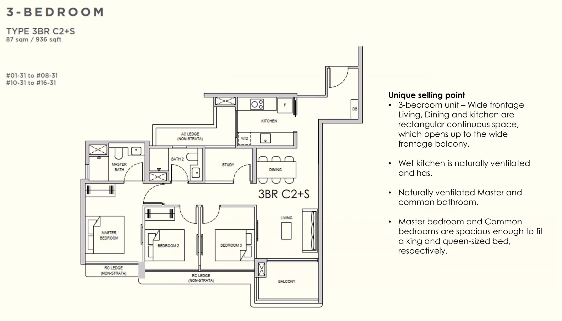 Lentor Gardens 3BR C2+S Floor Plan