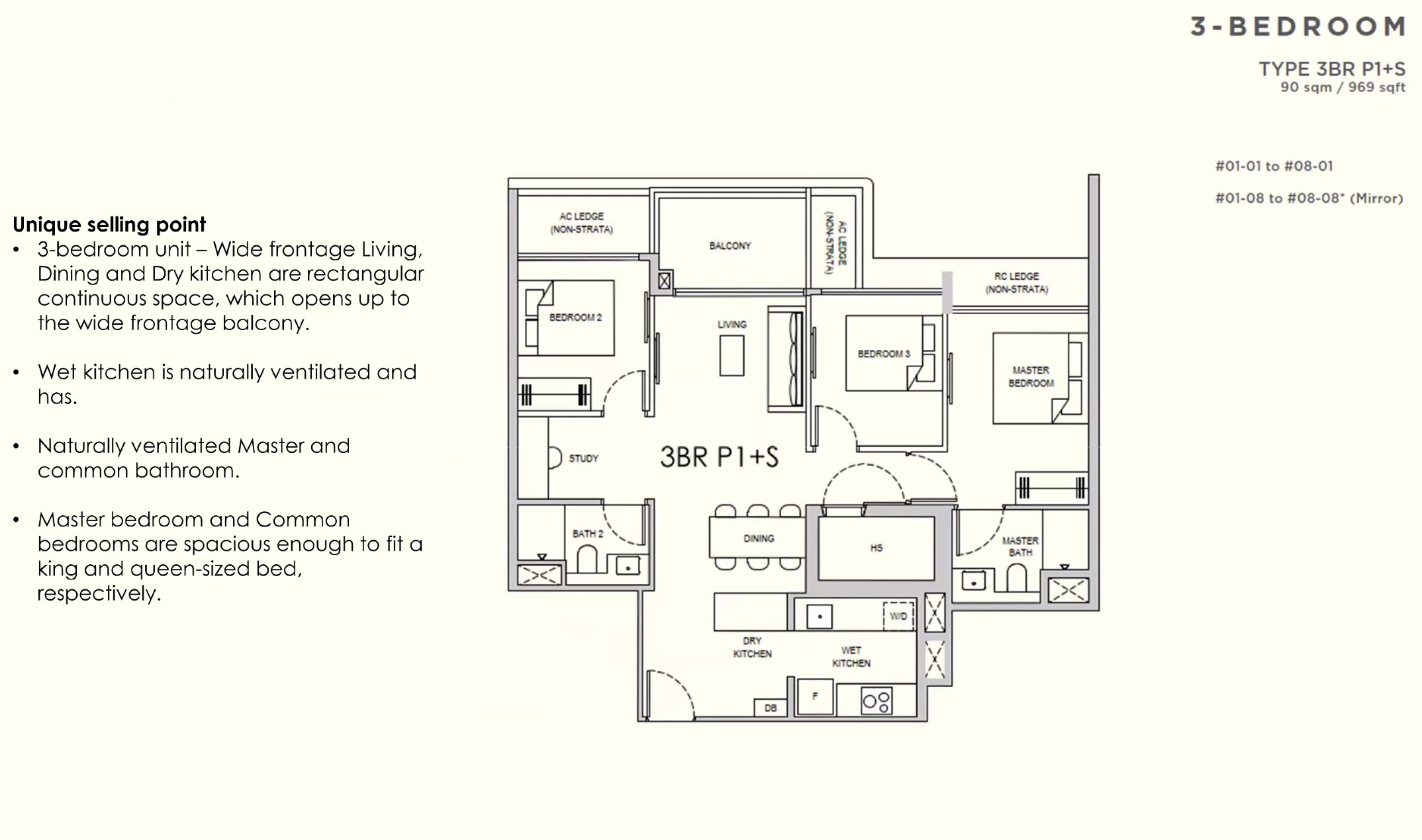 Lentor Gardens 3BR P1+S Floor Plan