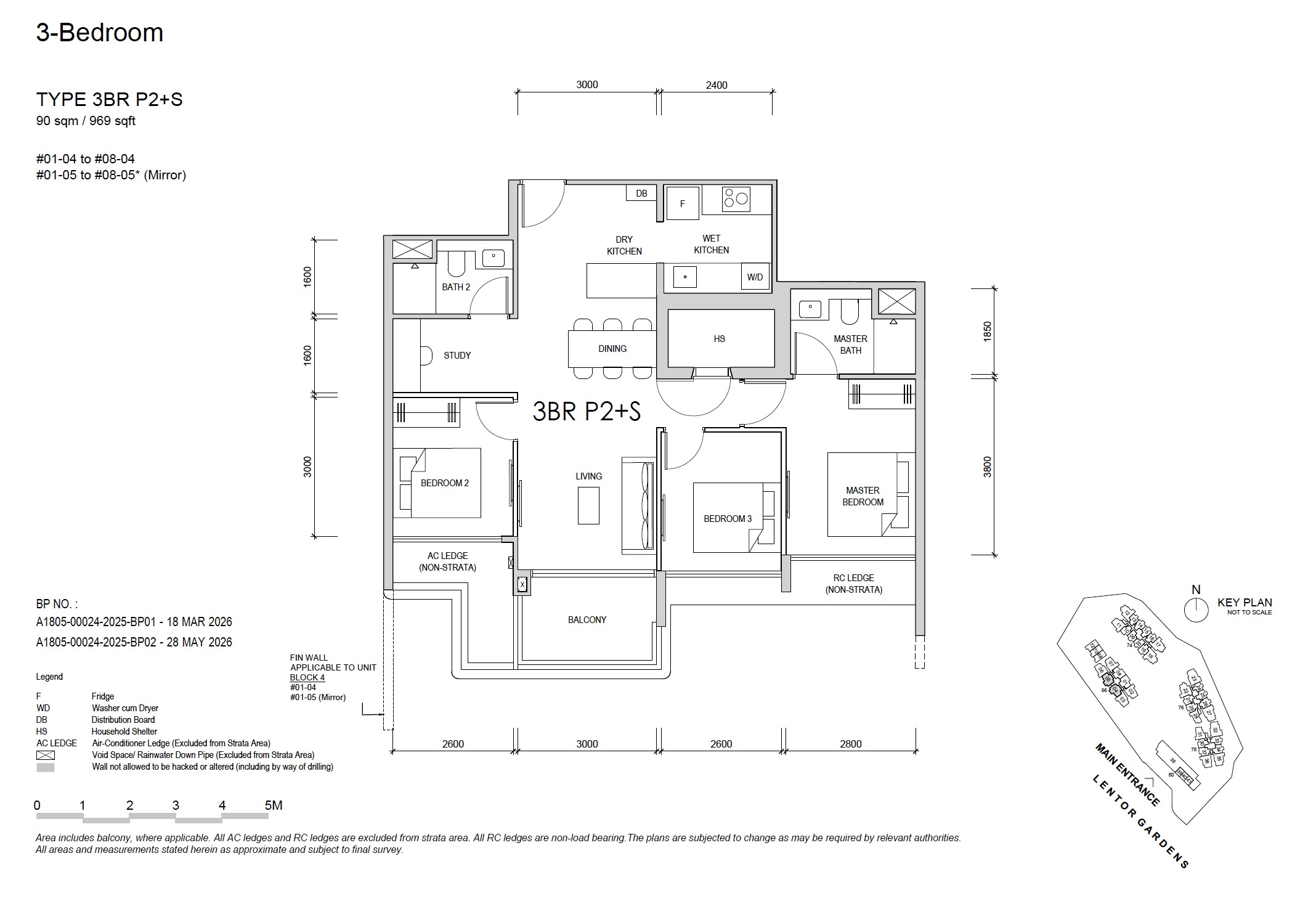 Lentor Gardens 3BR P2+S Floor Plan