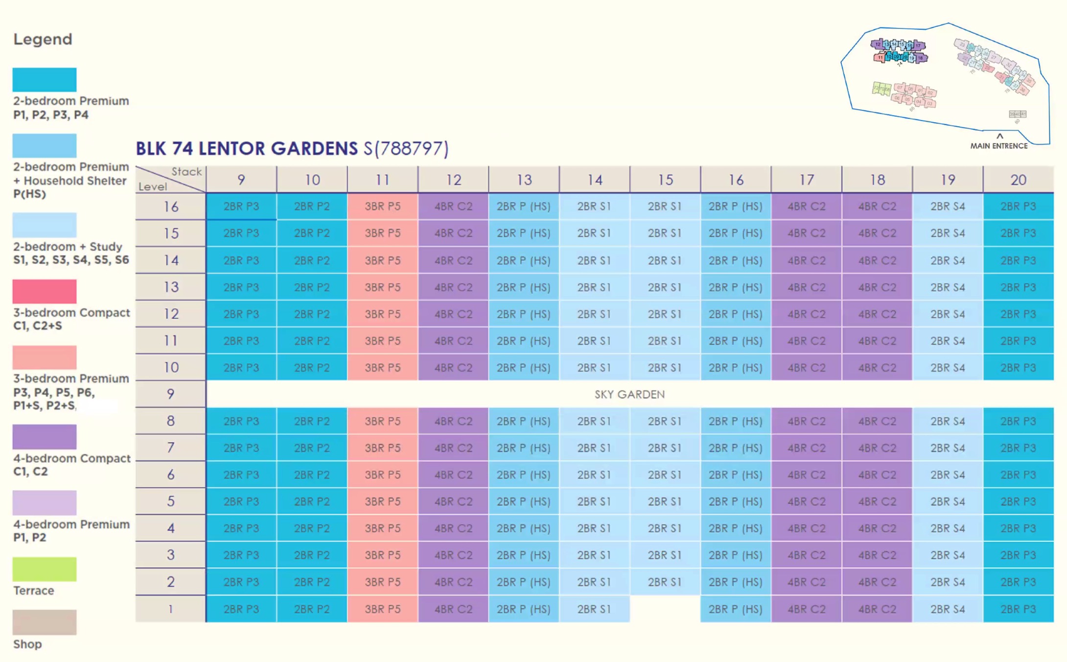 Lentor Gardens BLK 74 Diagrammatic Chart