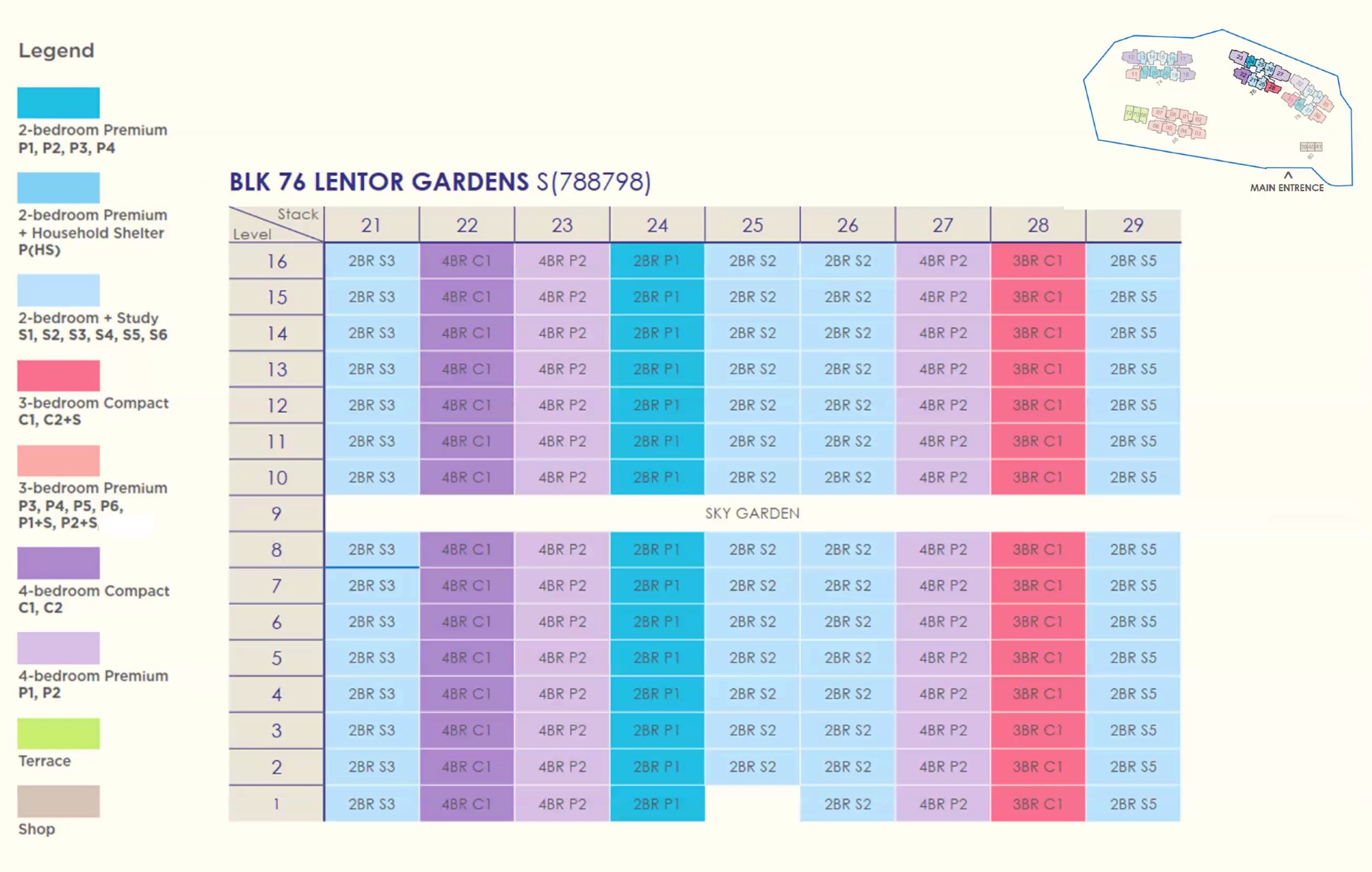 Lentor Gardens BLK 76 Diagrammatic Chart