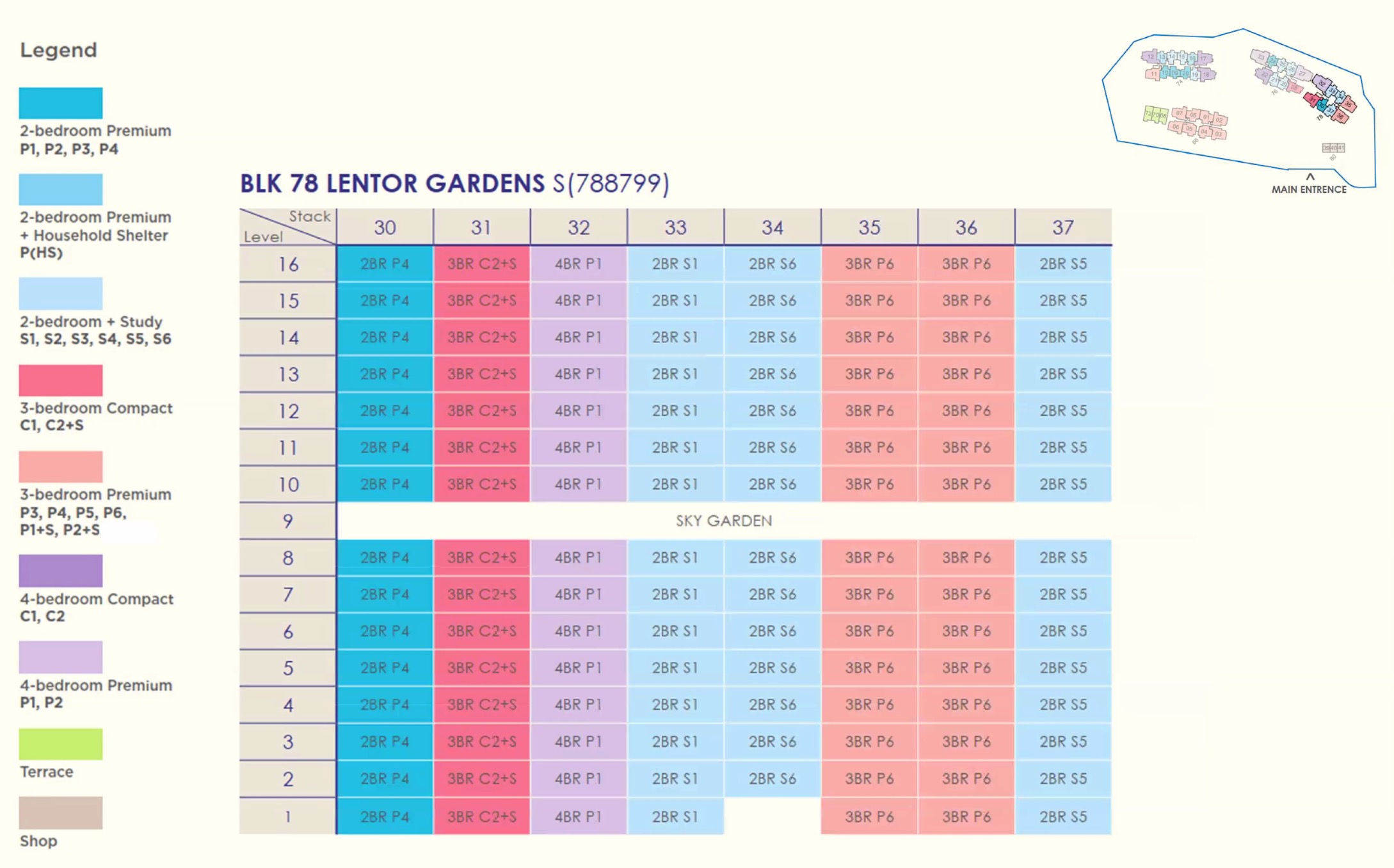 Lentor Gardens BLK 78 Diagrammatic Chart