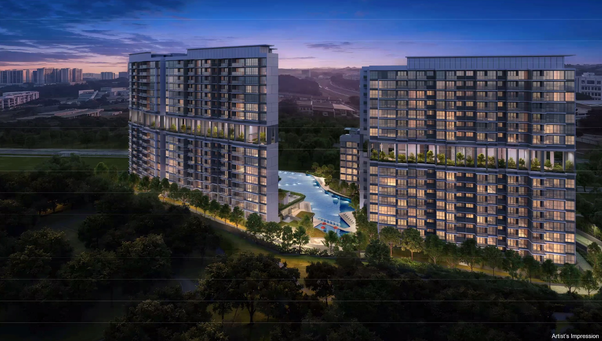 Lentor Gardens Residences – Night View