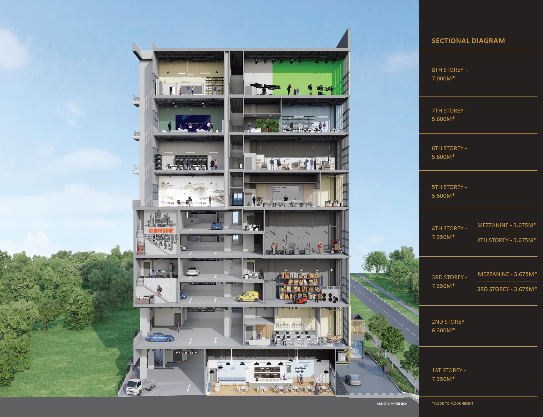 CT Gold Sectional Diagram