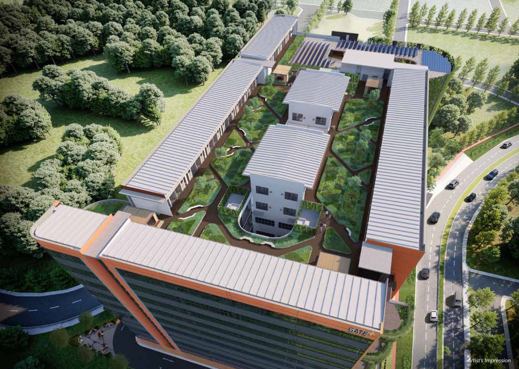 Gate+ Tukang B2 Industrial – Building Top View