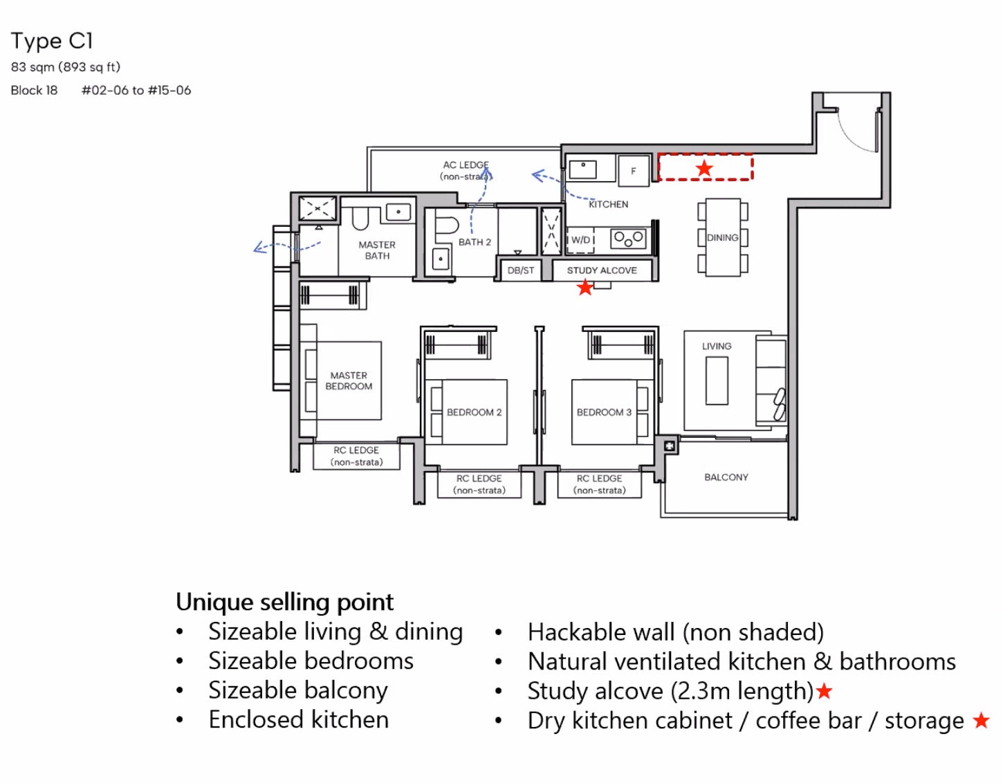 Hudson Place Floor Plan 3BR