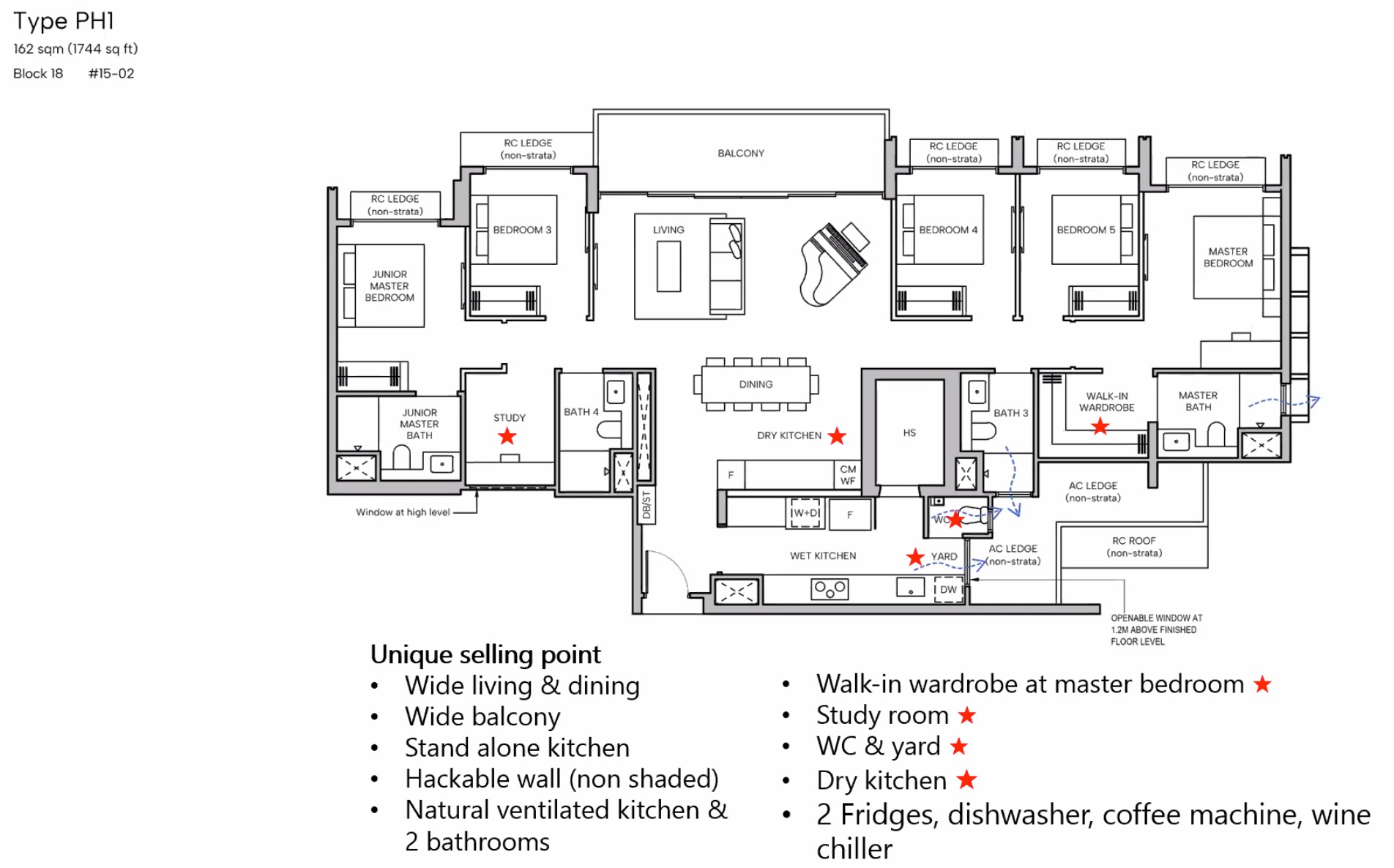 Hudson Place Floor Plan 5BR Penthouse