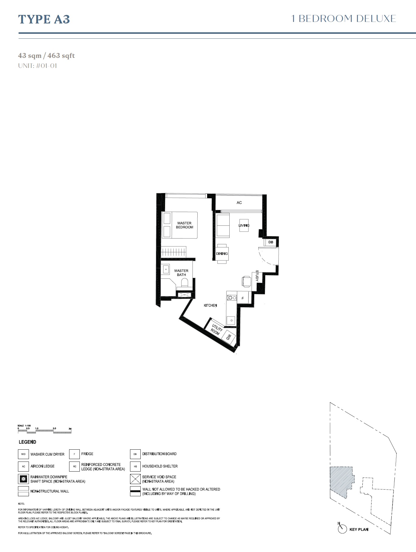 Duet Emily – 1BR A3 Floor Plan
