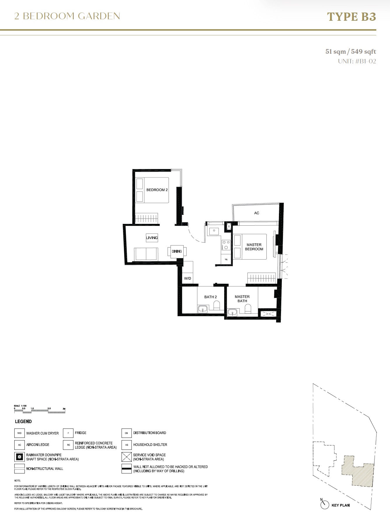 Duet Emily – 2BR B3 Floor Plan
