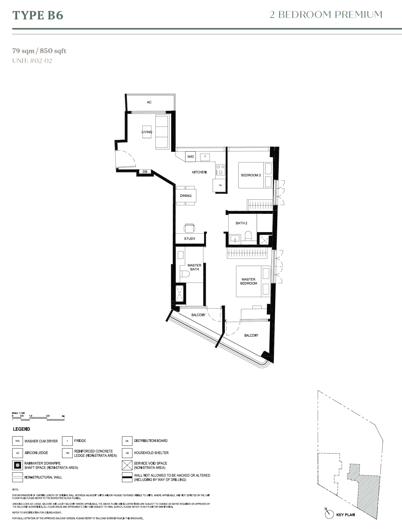 Duet Emily – 2BR B6 Floor Plan