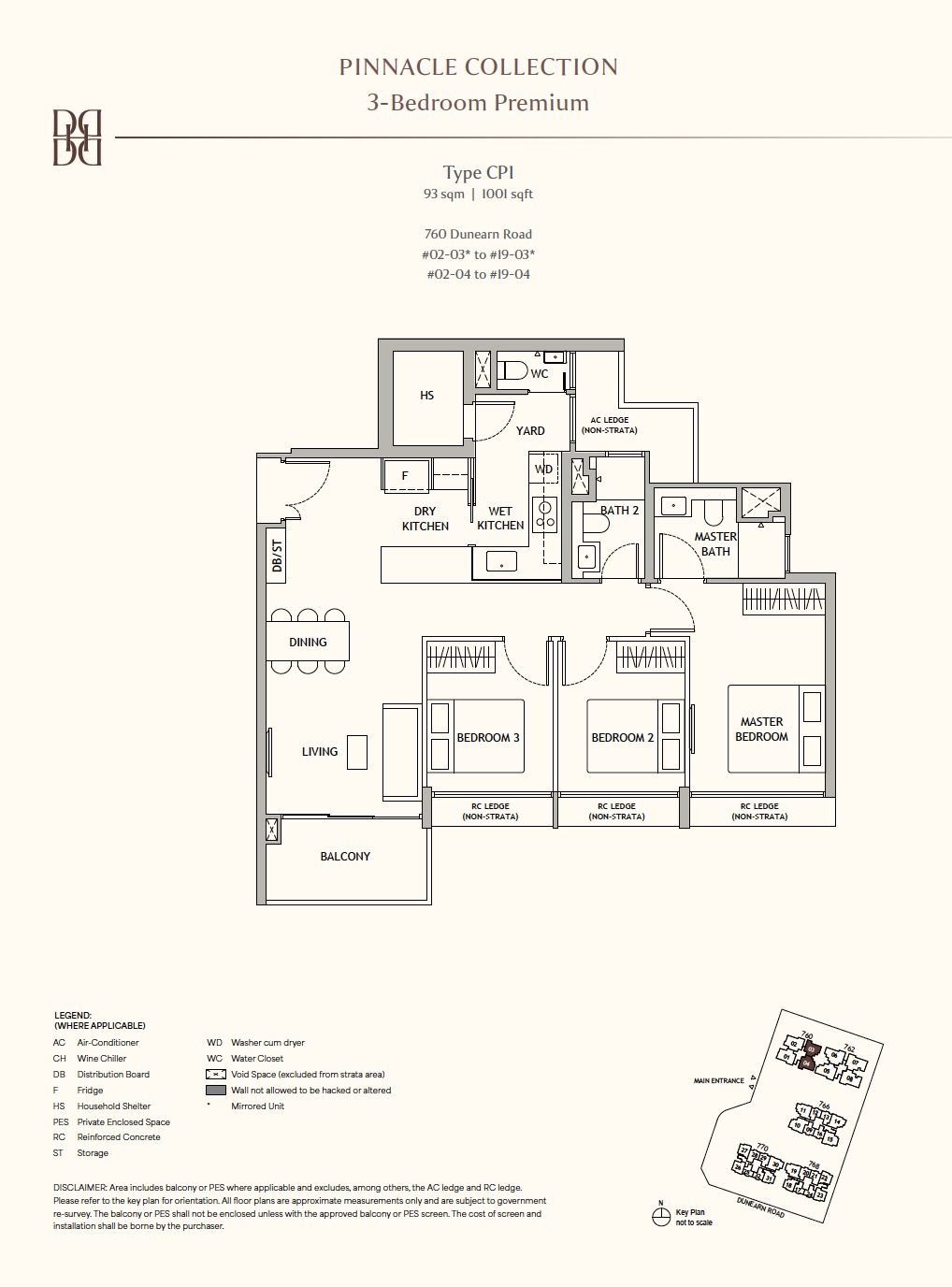 Dunearn House – 3BR CP1 Floor Plan