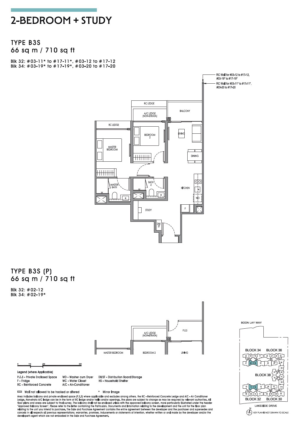 Lucerne Grand 2BR Study B3S Floor Plan
