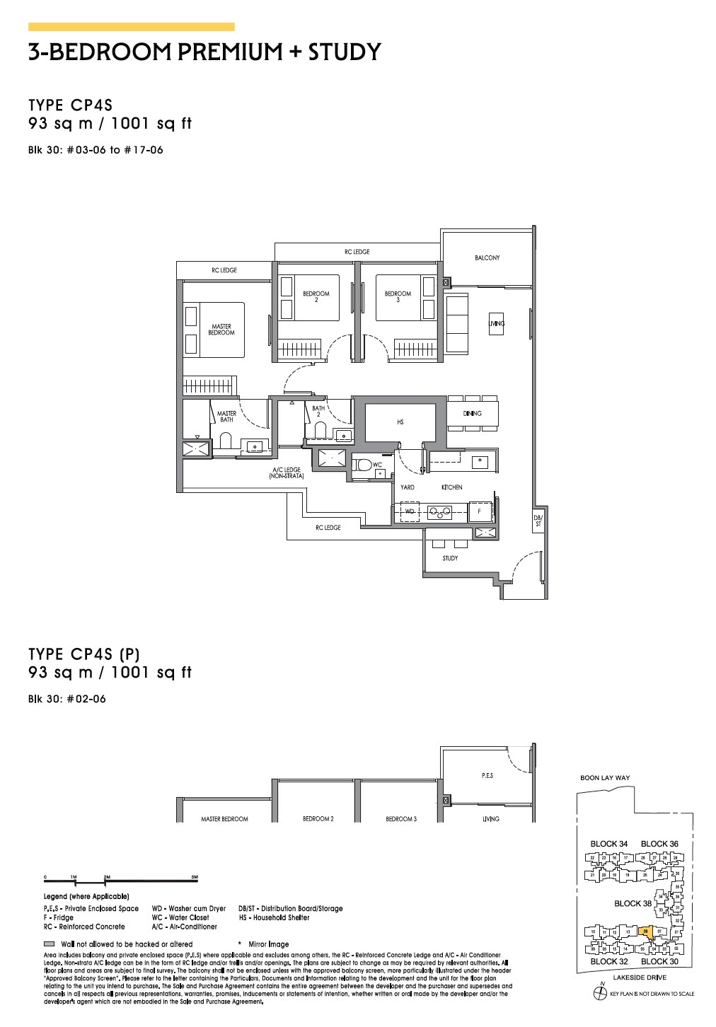 Lucerne Grand 3BR Premium Study Cp4S Floor Plan