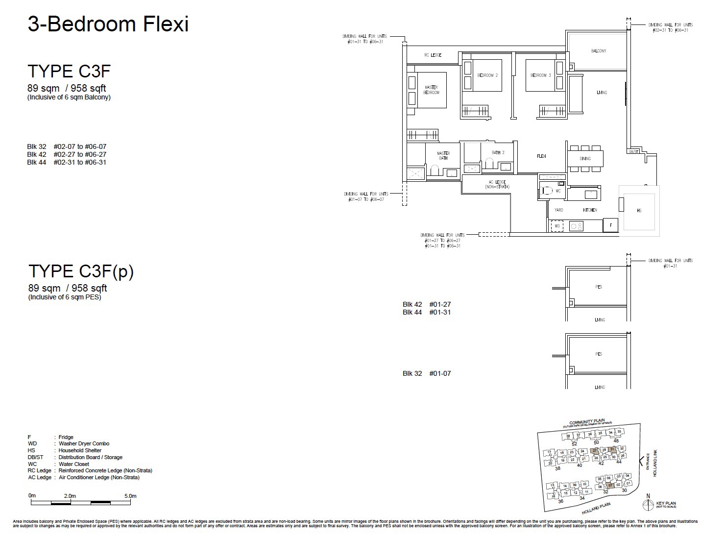 Amberwood Holland – 3BR Flexi C3F Floor Plan