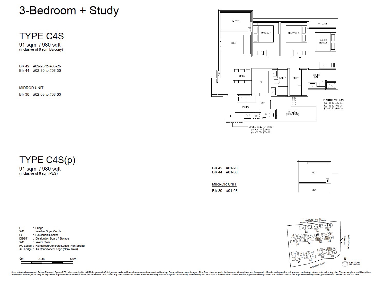 Amberwood Holland – 3BR Study C4S Floor Plan