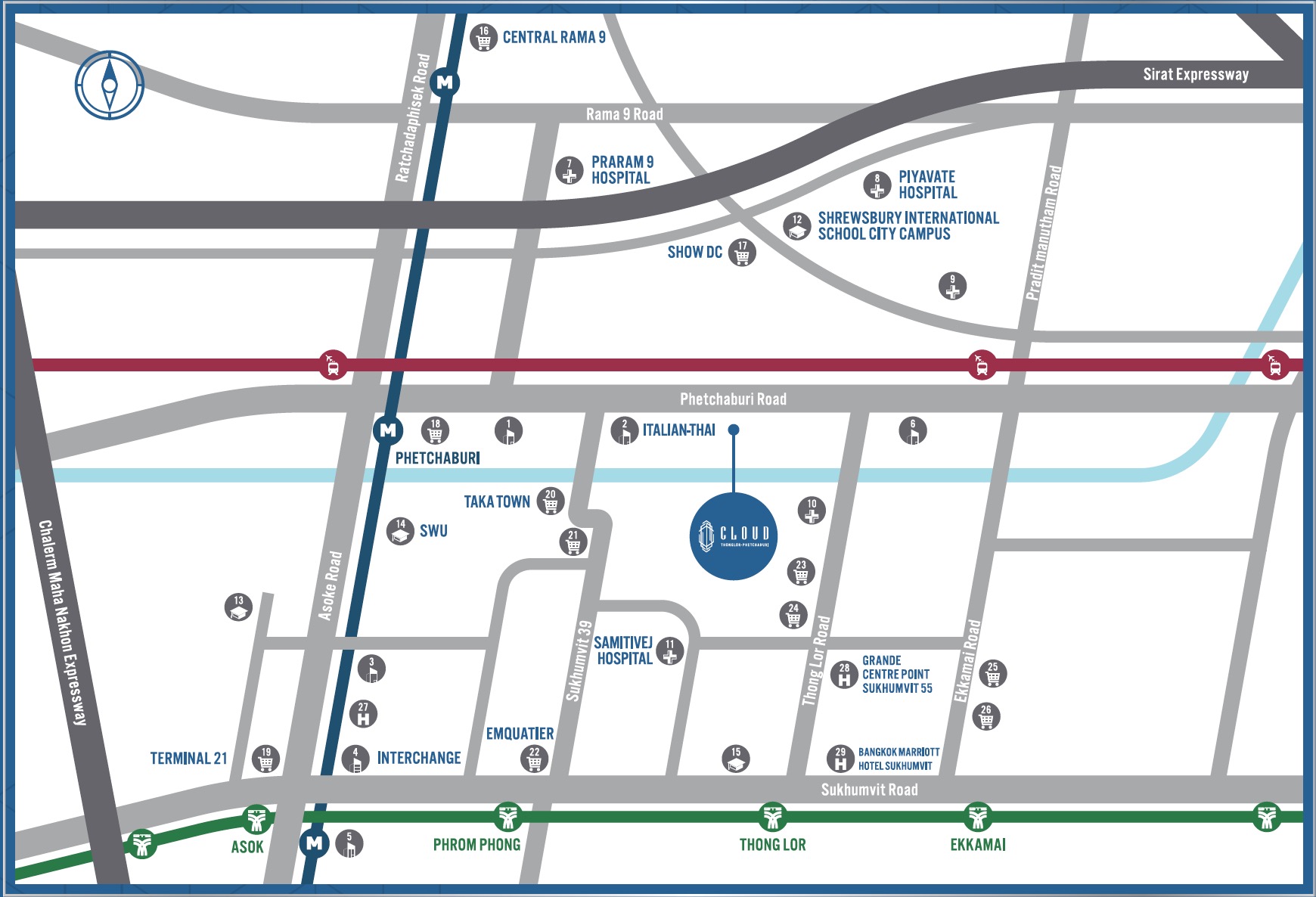 Cloud Thonglor Phetchaburi – Location Map