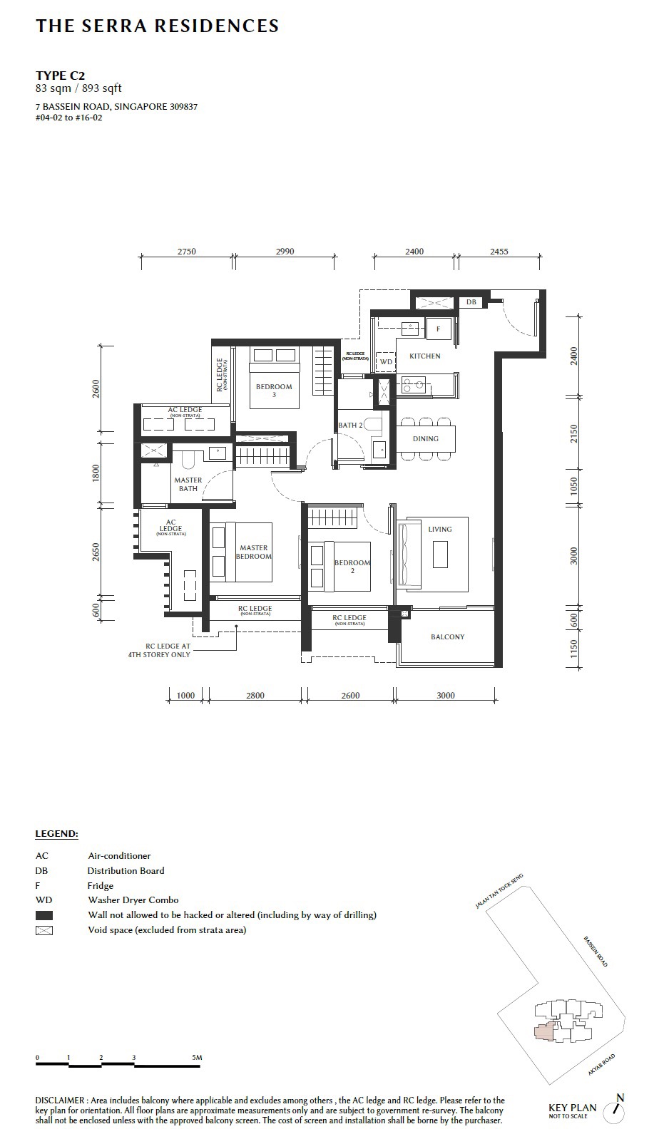 Serra Residences 3BR C2 Floor Plan