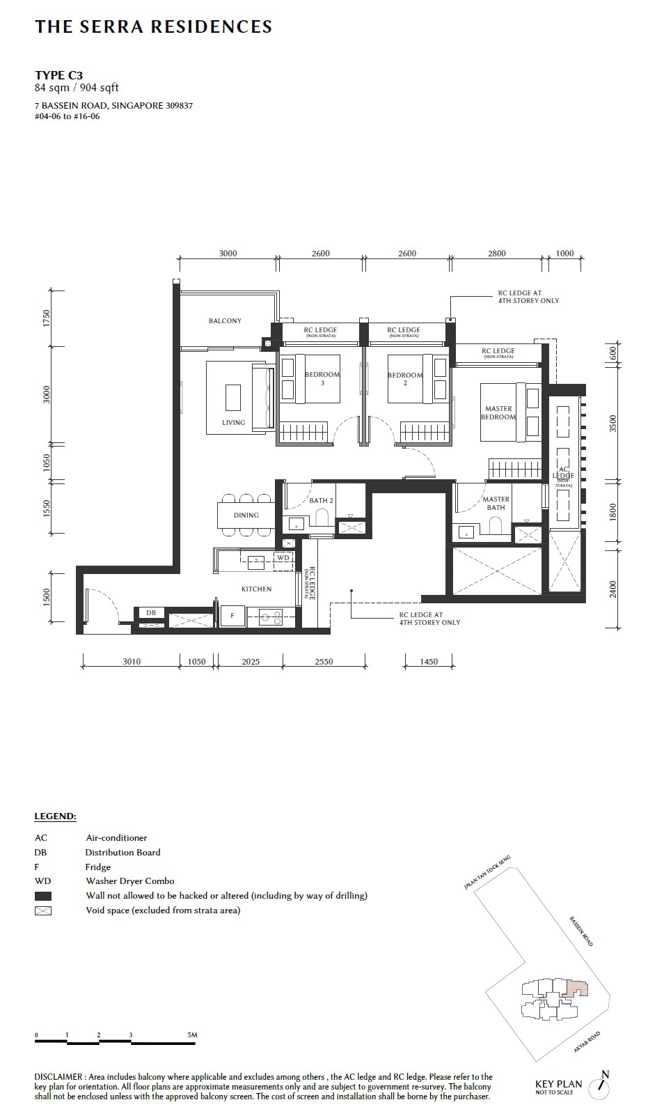 Serra Residences 3BR C3 Floor Plan