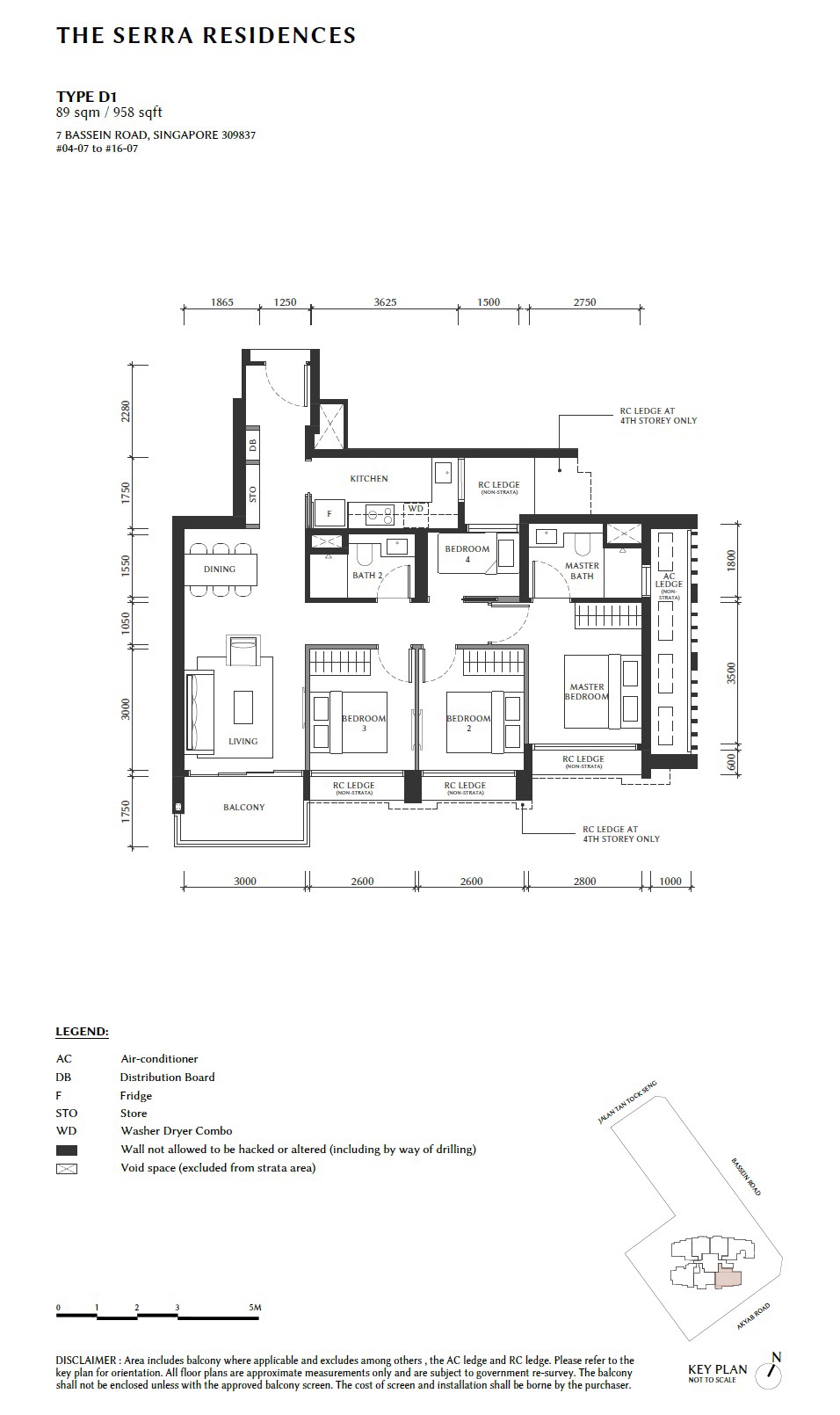 Serra Residences 4BR D1 Floor Plan