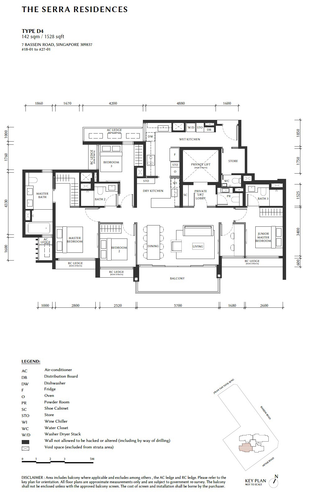Serra Residences 4BR D4 Floor Plan