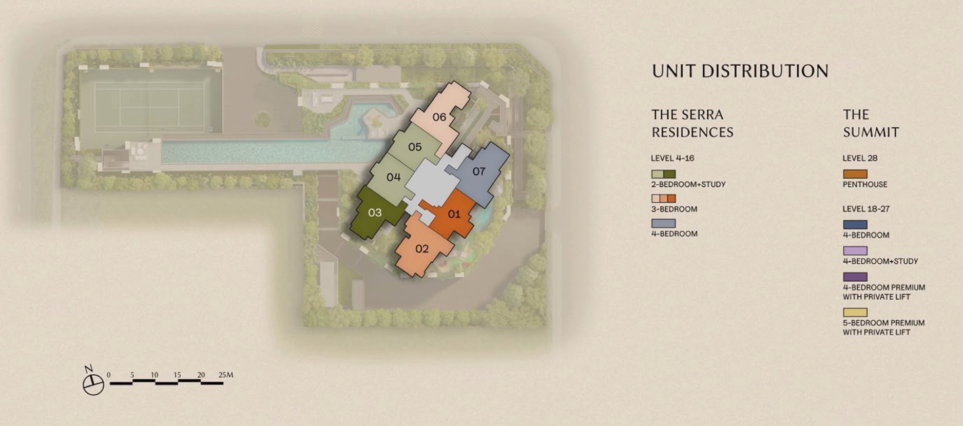 Serra Residences Level 4 16 Unit Distribution Site Plan
