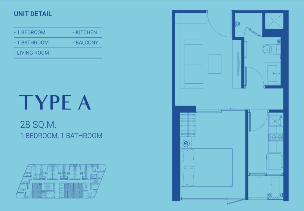 Skyrise Ave Sukhumvit 64 – Type A FloorPlan