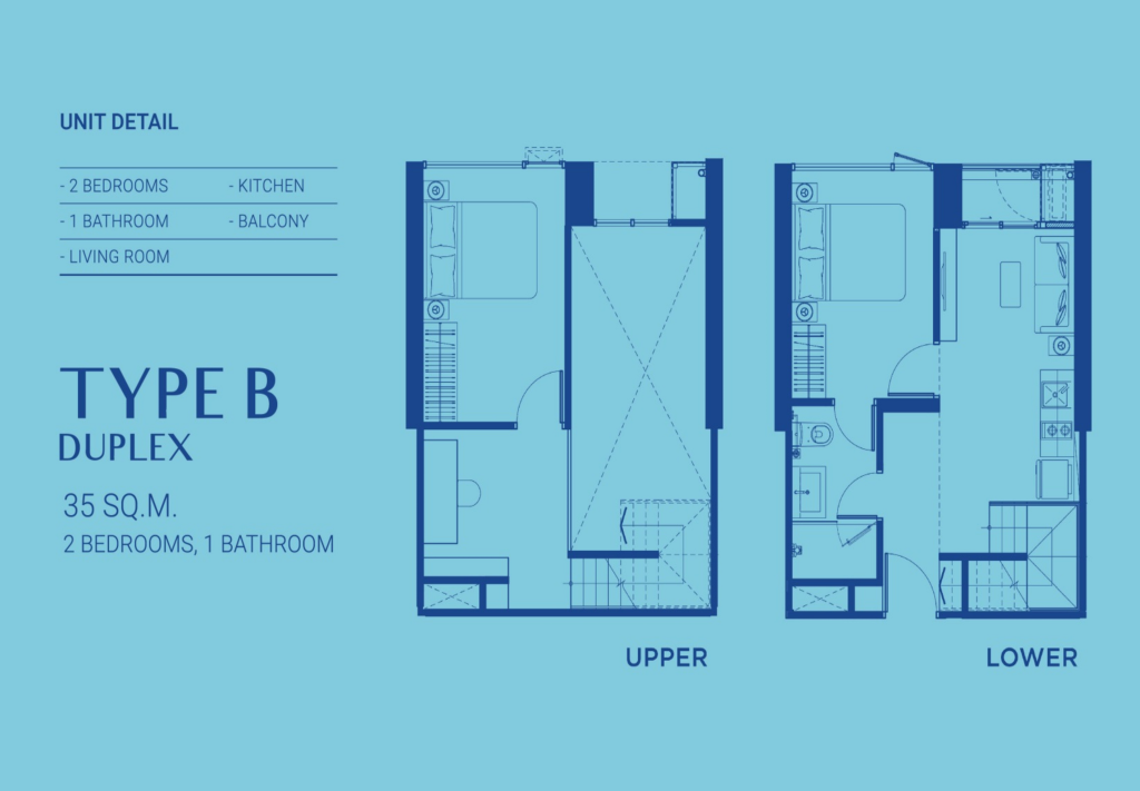 Skyrise Ave Sukhumvit 64 – Type B Duplex FloorPlan