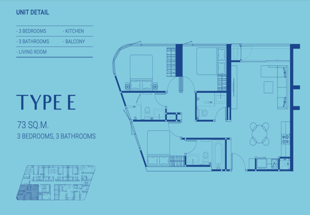 Skyrise Ave Sukhumvit 64 – Type E FloorPlan