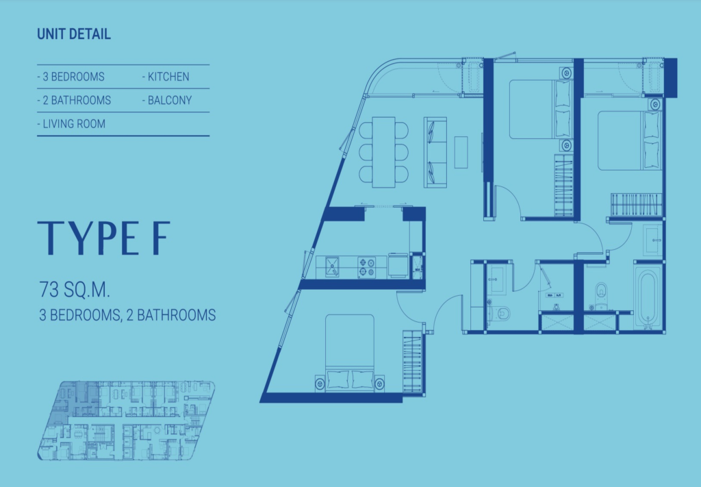 Skyrise Ave Sukhumvit 64 – Type F FloorPlan