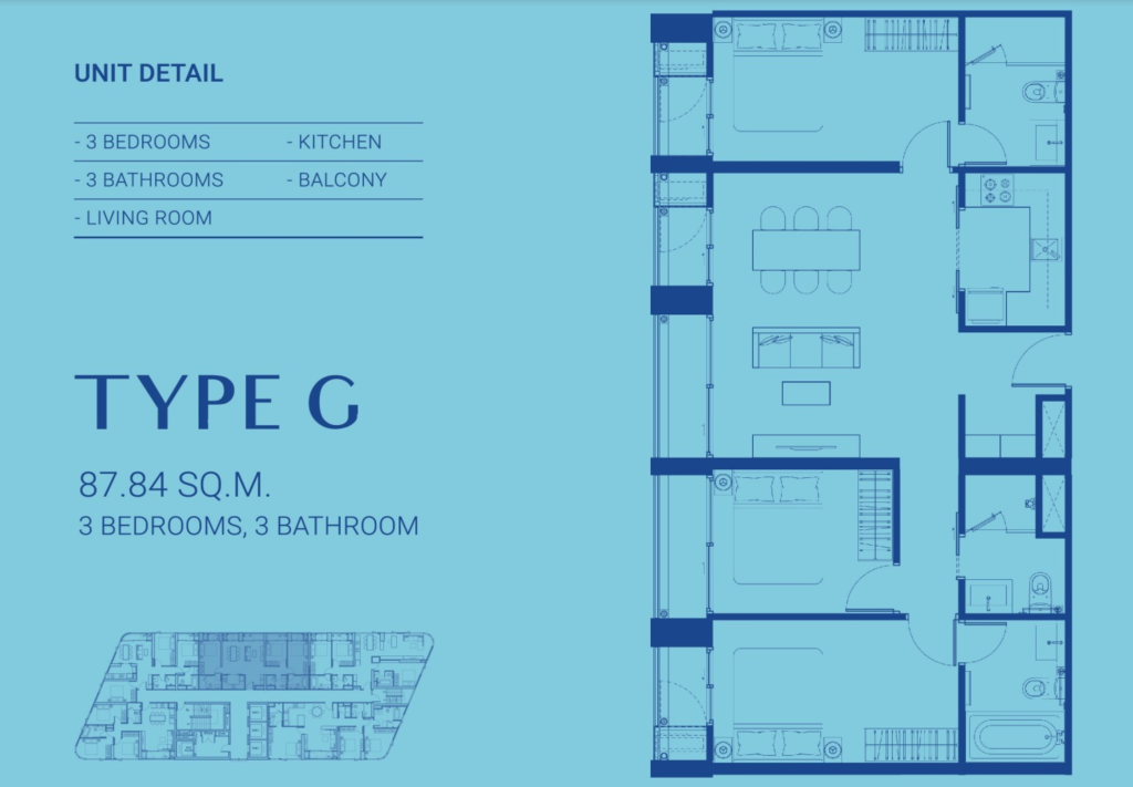 Skyrise Ave Sukhumvit 64 – Type G FloorPlan