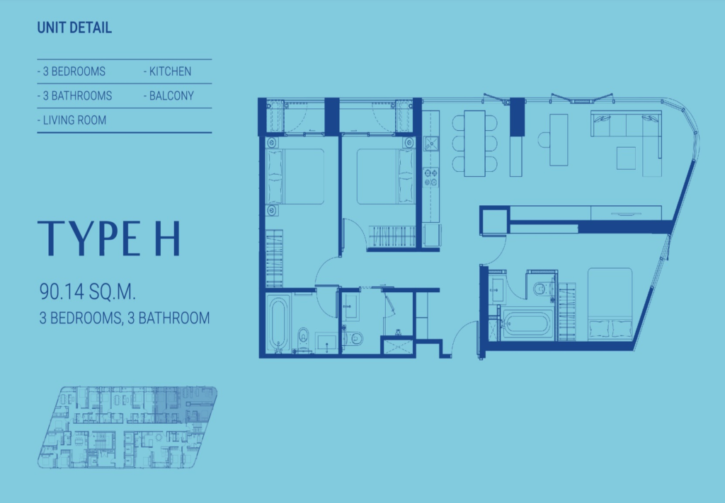 Skyrise Ave Sukhumvit 64 – Type H FloorPlan