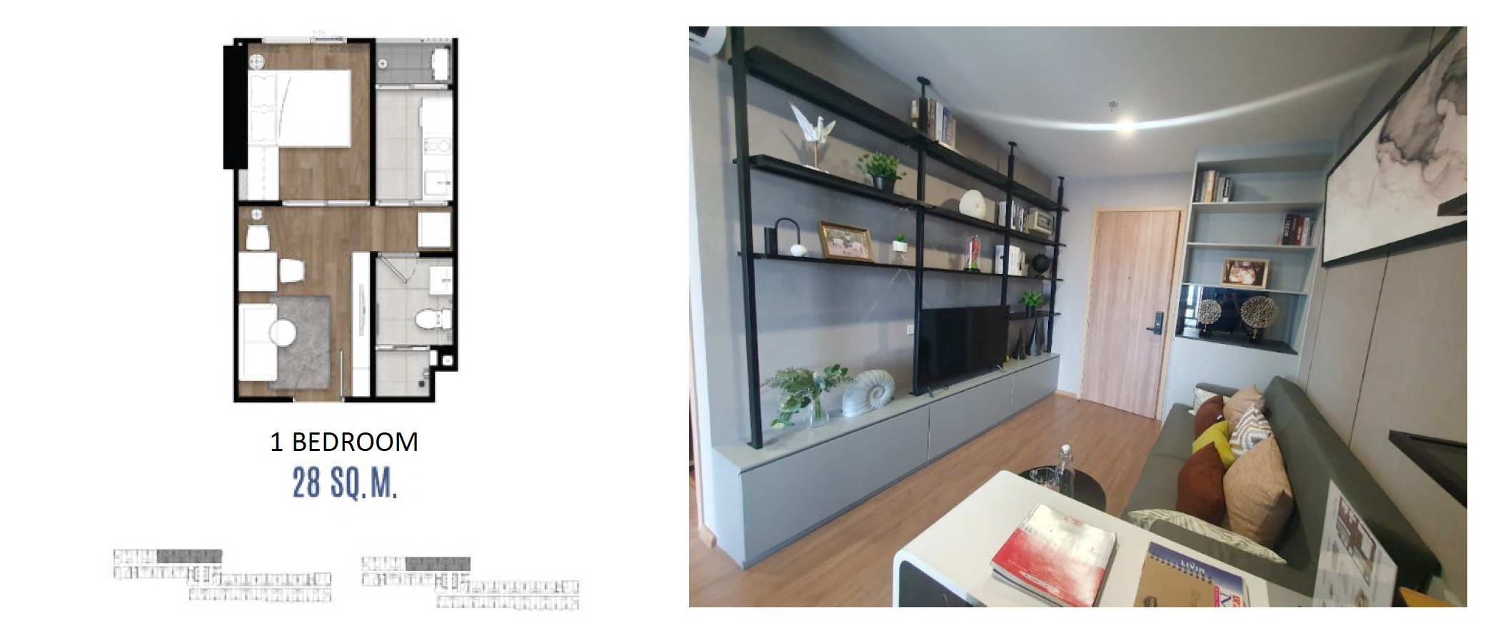 The Livin Phetkasem – 1BR 28sqm Floor Plan
