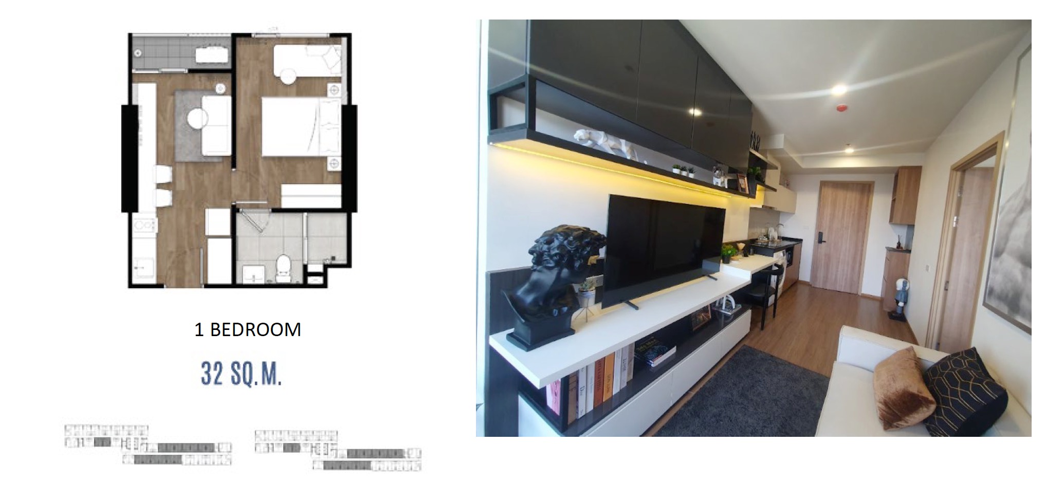 The Livin Phetkasem – 1BR 32sqm Floor Plan