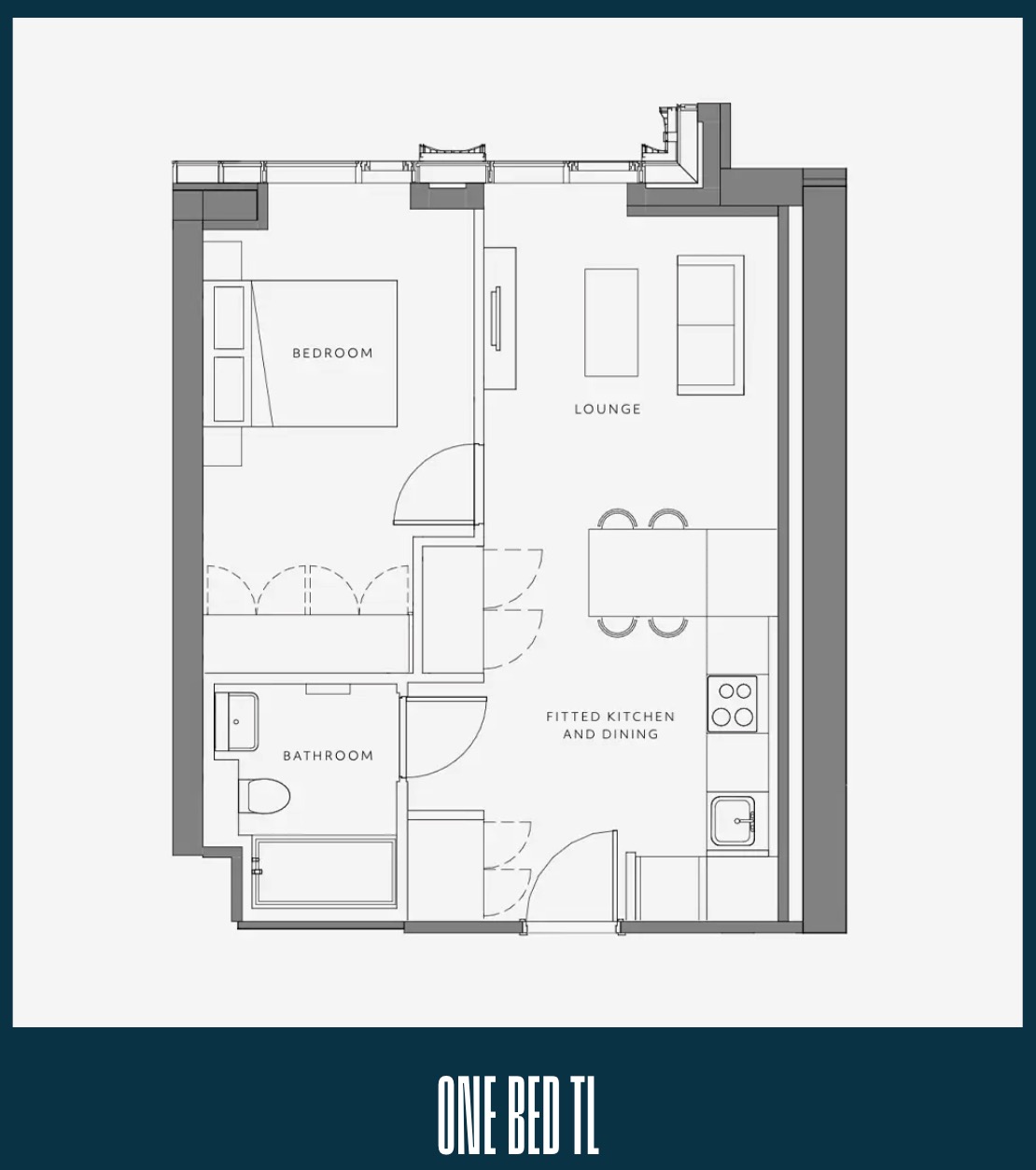 Vita Living North 1BR T1 Floorplan