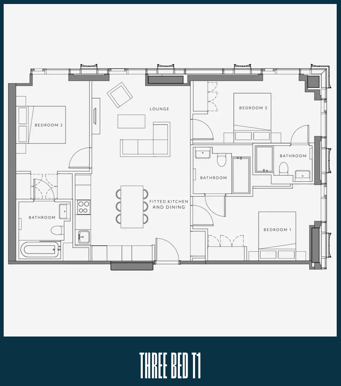 Vita Living North 3BR T1 Floorplan