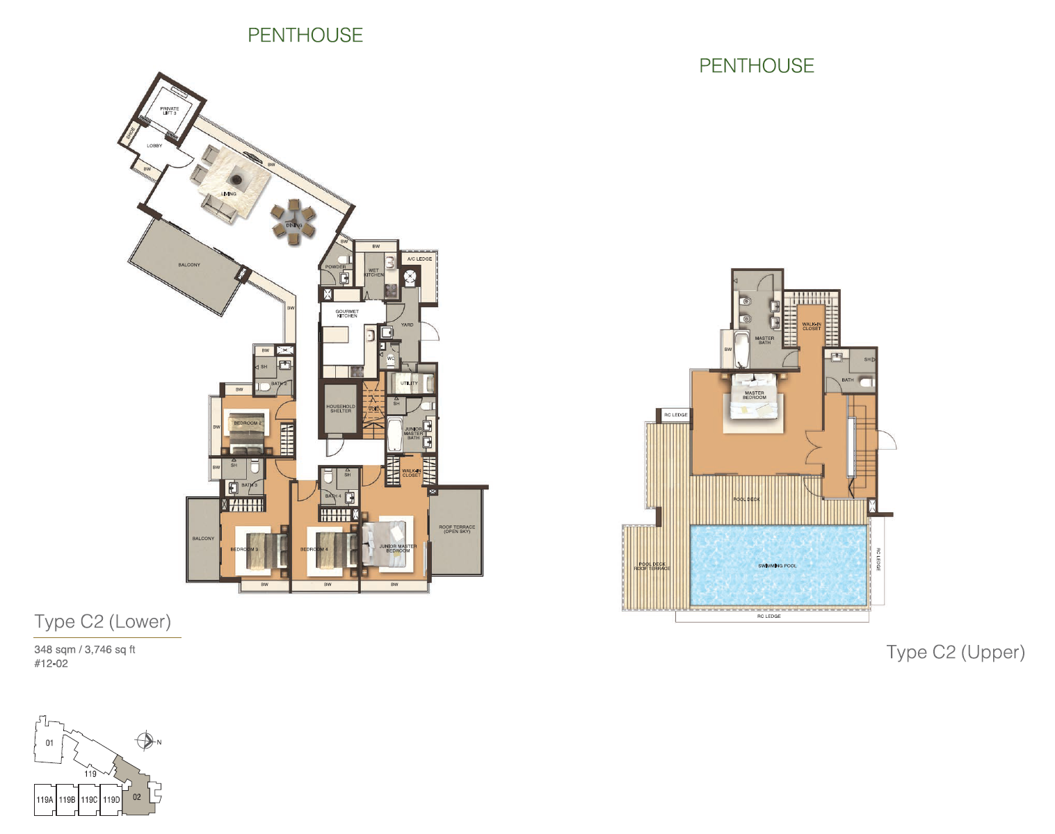 Residences At Emerald Hill – Type C Penthouse Floor Plan