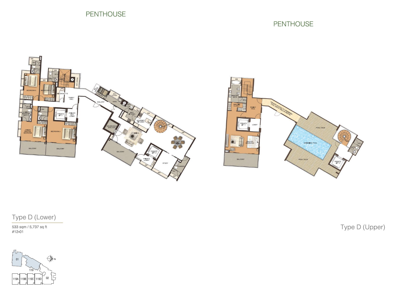 Residences At Emerald Hill – Type D Penthouse Floor Plan