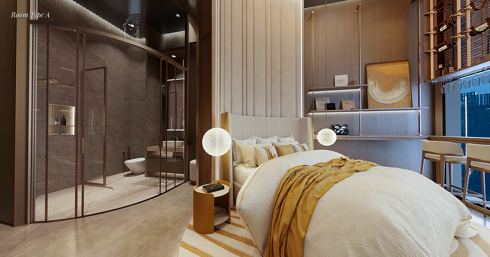 Richmond Estelar Room Type A Bedroom Bathroom