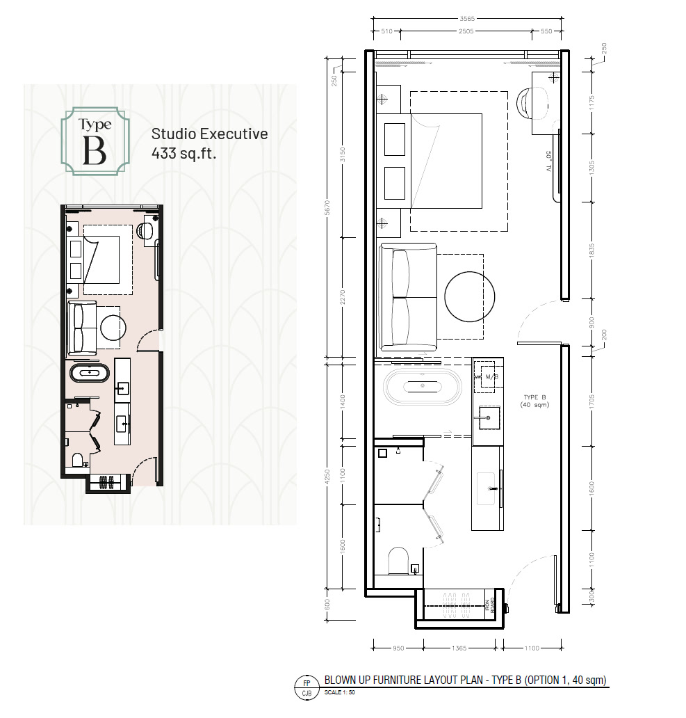 Richmond Mayor – Studio Executive Type B Floor Plan