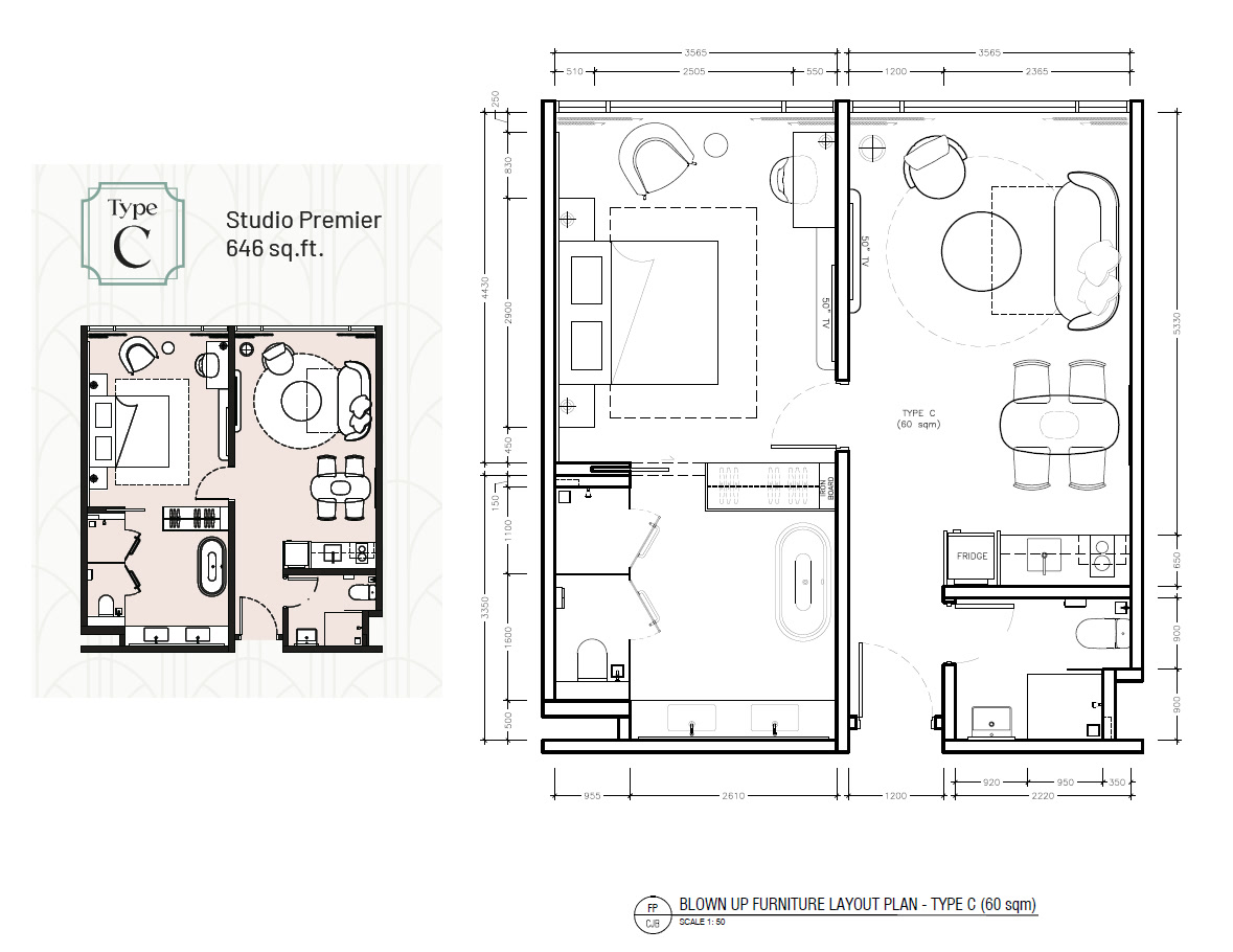 Richmond Mayor Studio Premier Type C Floor Plan