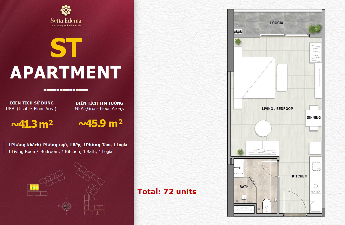 Setia Edenia – Studio Type ST Floor Plan