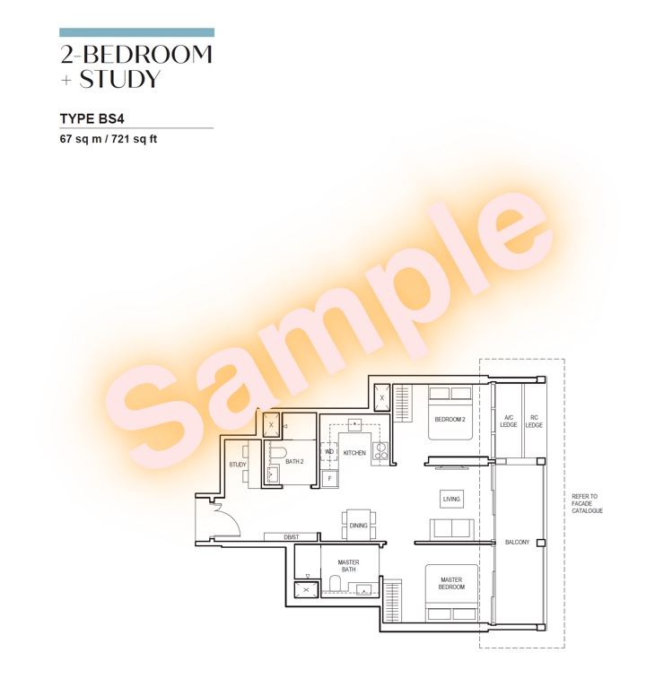 Sample Floor Plan 2BR B4