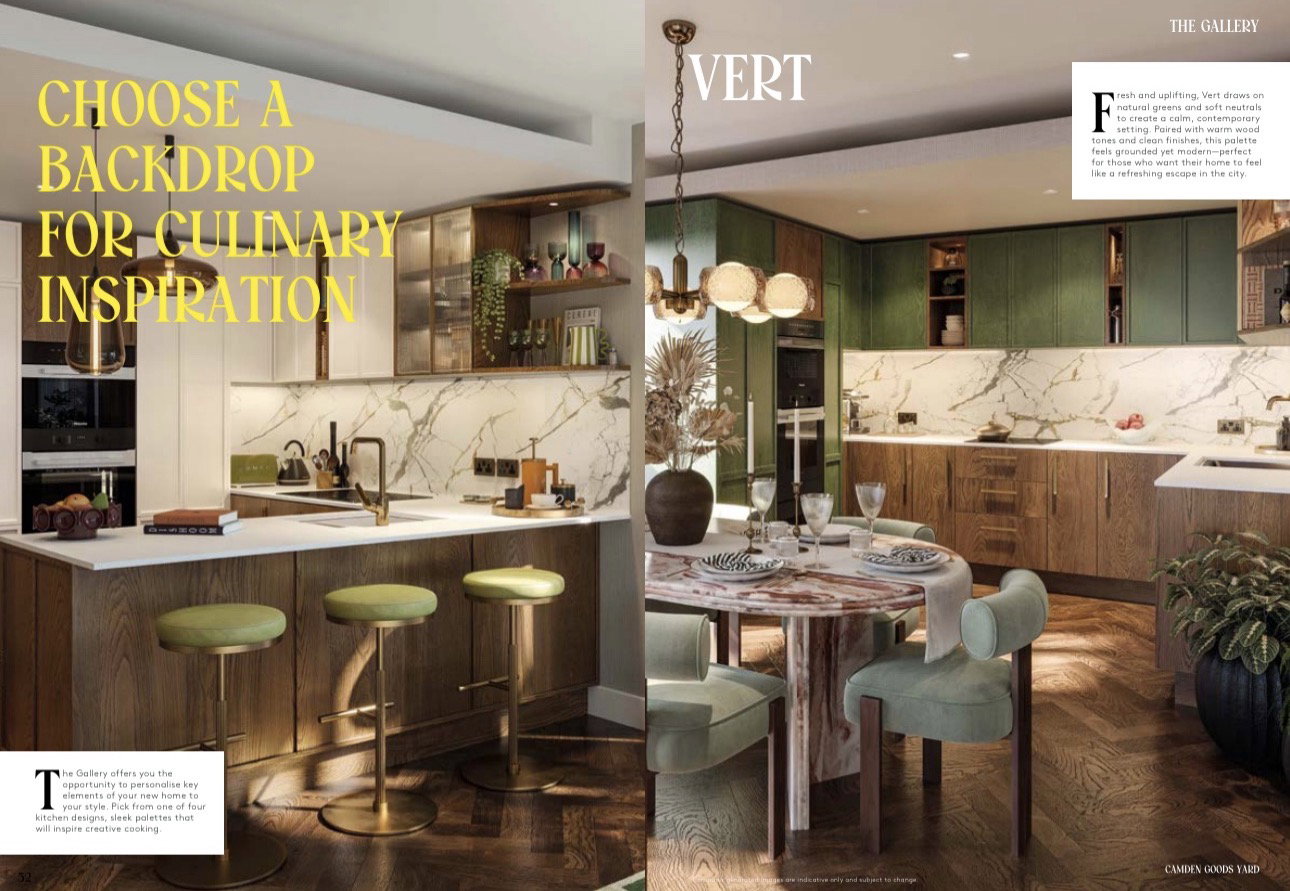Camden Goods Yard Vert kitchen and dining design