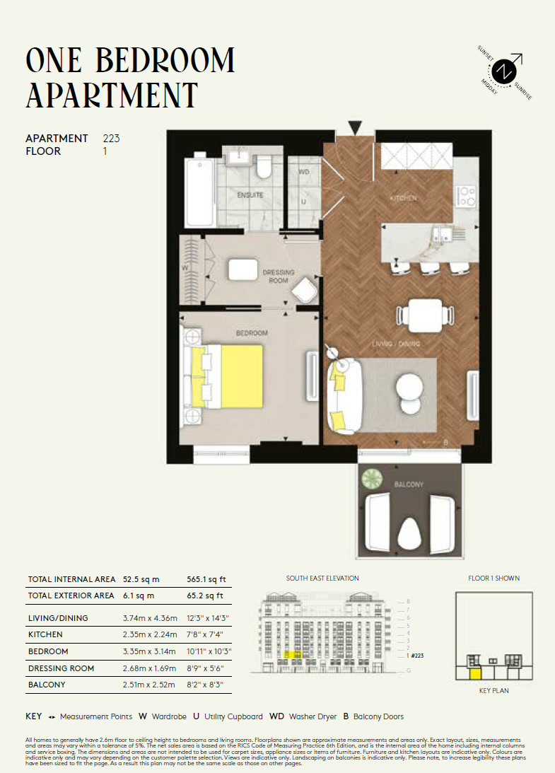 One Bedroom TG1BA1 Floor Plan