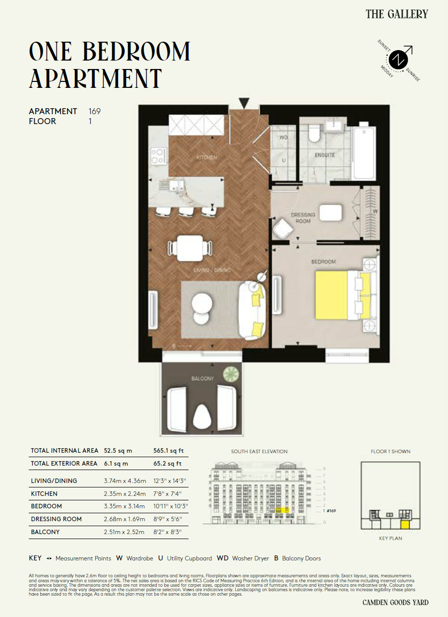 One Bedroom TG1BA2 Floor Plan