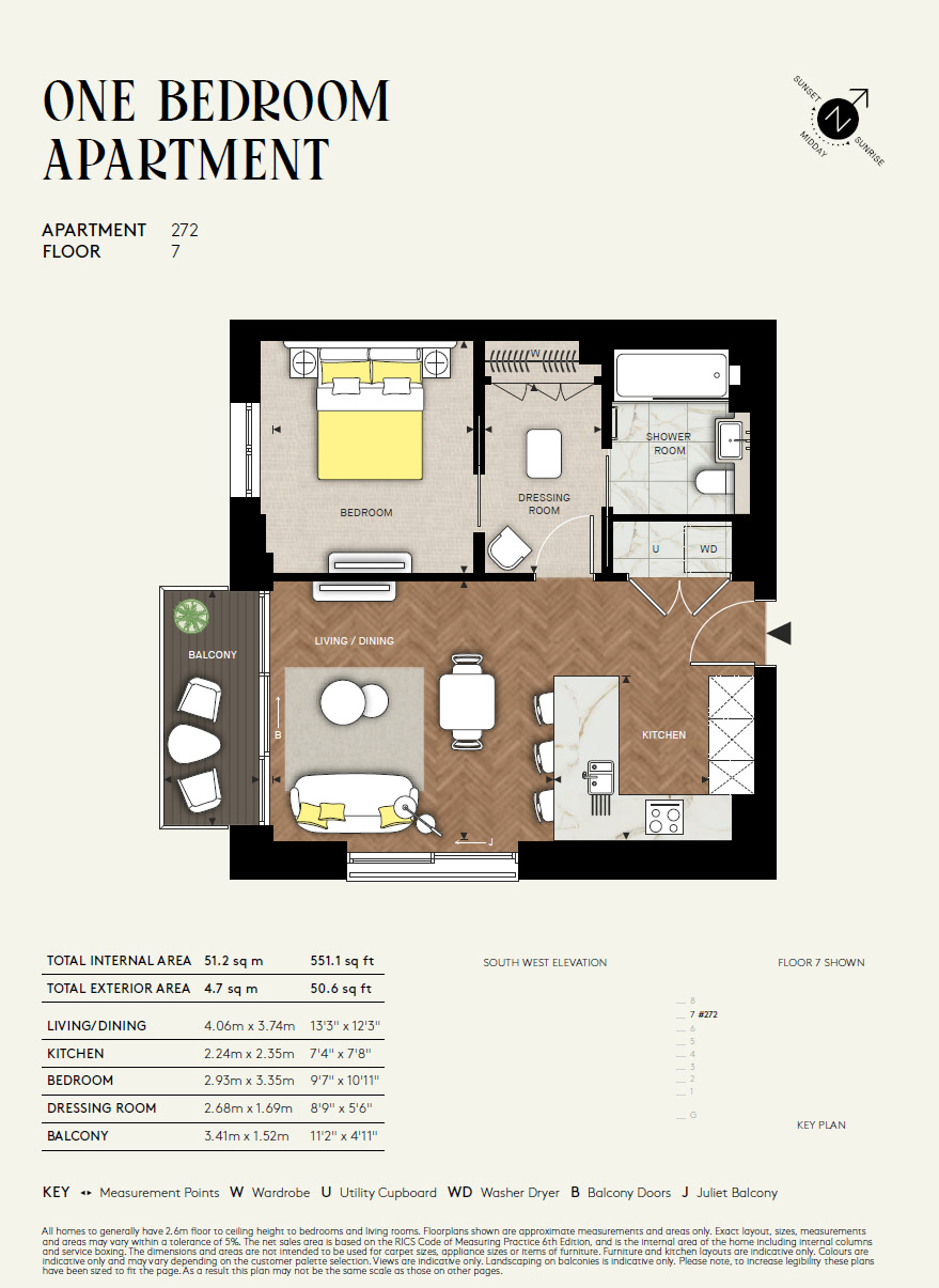 One Bedroom TG1BA3 Floor Plan