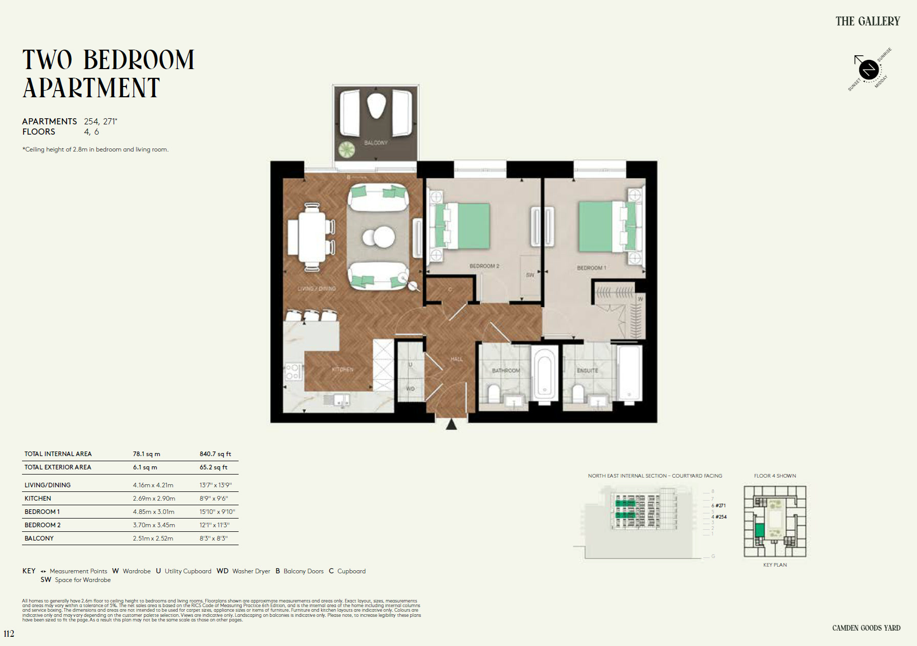 Two Bedroom TG2BA16 Floor Plan