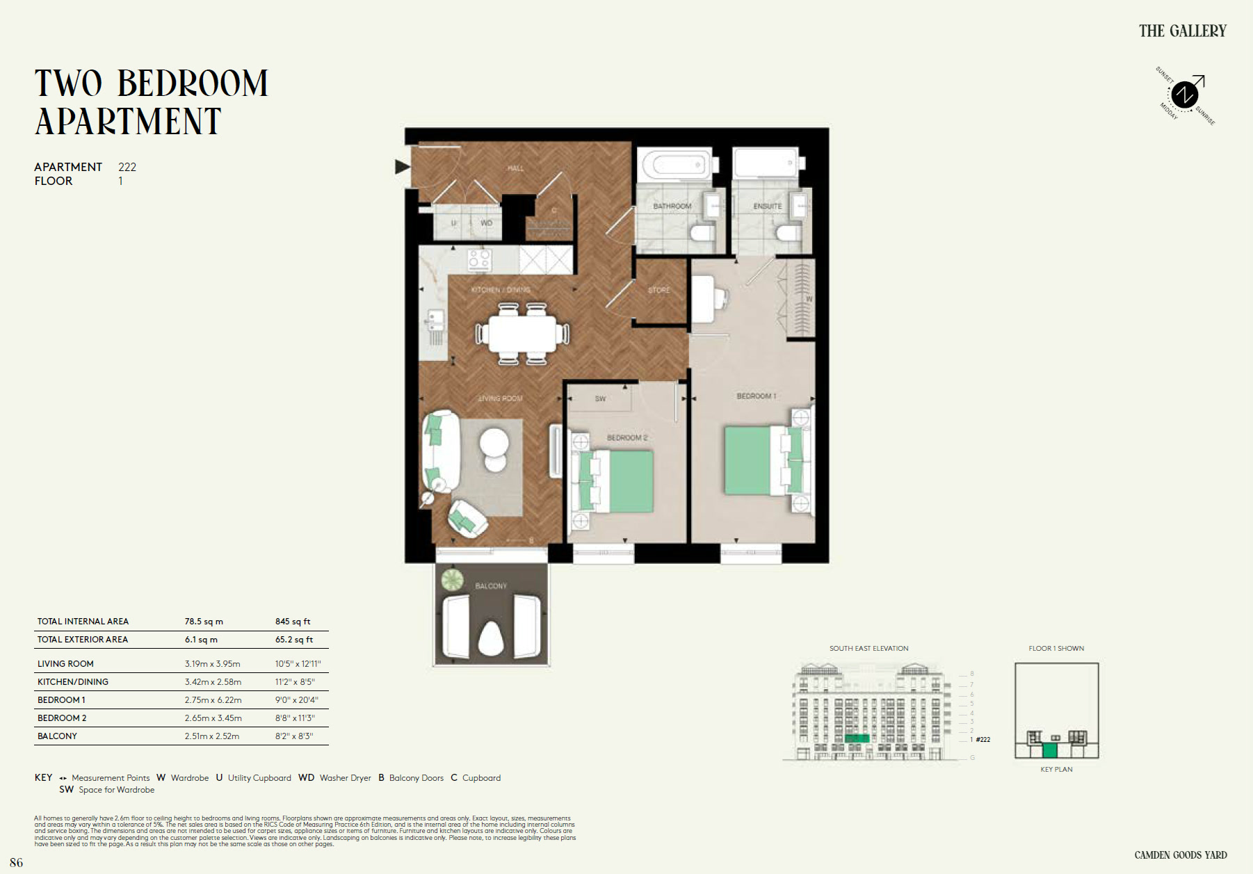 Two Bedroom TG2BA3 Floor Plan